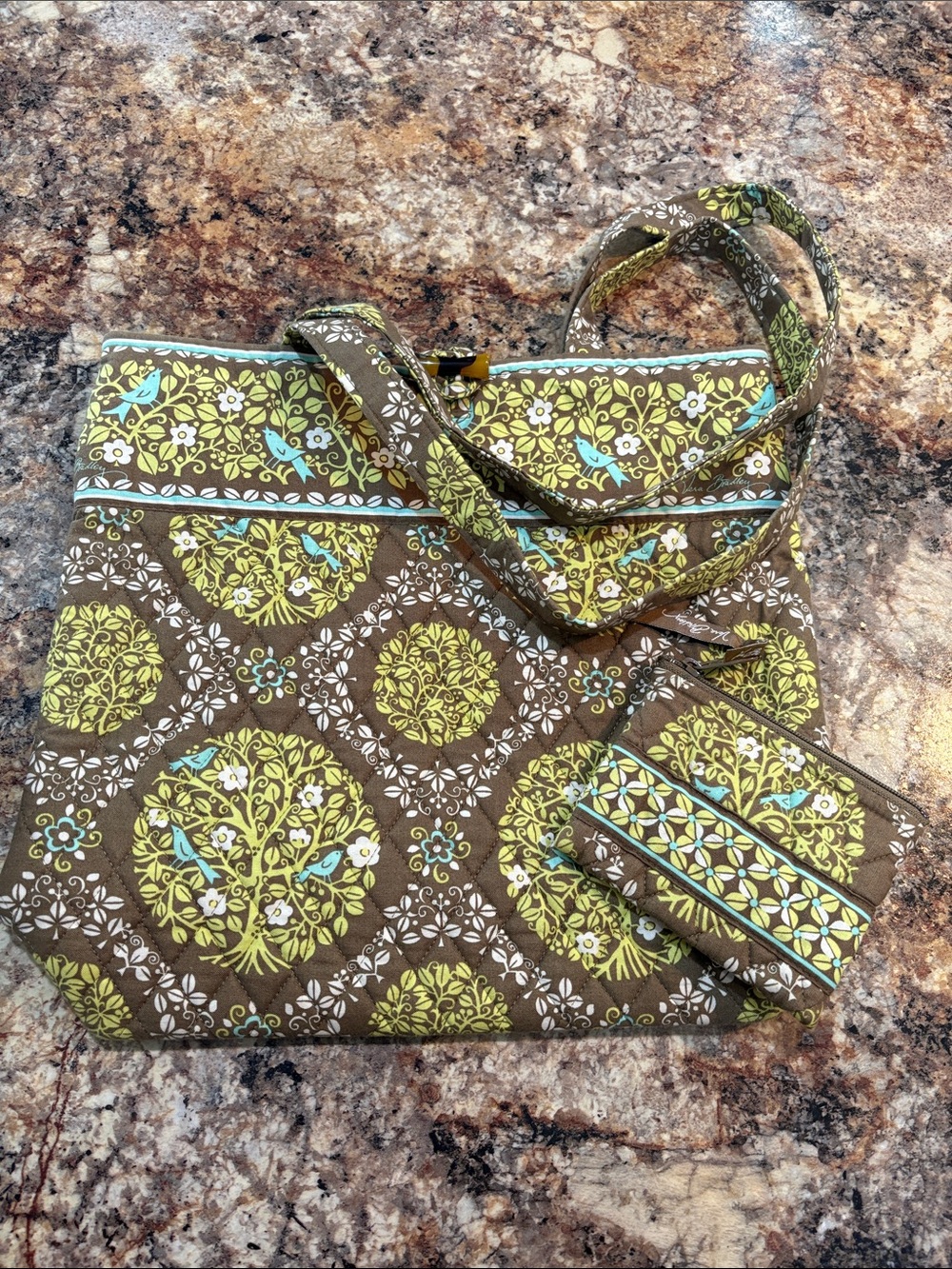 Vera Bradley Sitting in a Tree tote bag and coin purse set